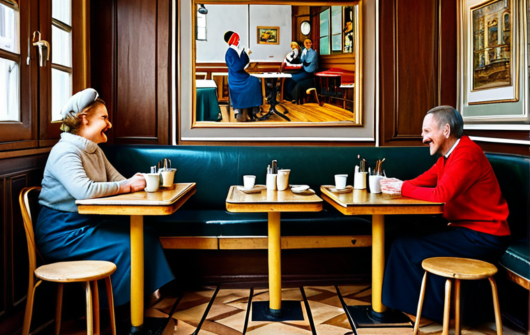 A professional photograph capturing the essence of cultural transformation. In an interior of a classic, vintage Moscow cafe, several diverse individuals are depicted, seated at small wooden tables. Their faces show subtle smiles, and some are gently swaying or tapping their feet, seemingly uplifted by an unseen, vibrant rhythm. The atmosphere is warm, inviting, and infused with a quiet sense of joy and connection. All subjects are fully clothed in modest, contemporary urban attire, appropriate for a public setting.
* **Quality Modifiers:** perfect anatomy, correct proportions, natural pose, well-formed hands, proper finger count, natural body proportions, high-quality professional photography, safe for work, appropriate content, fully clothed, family-friendly.